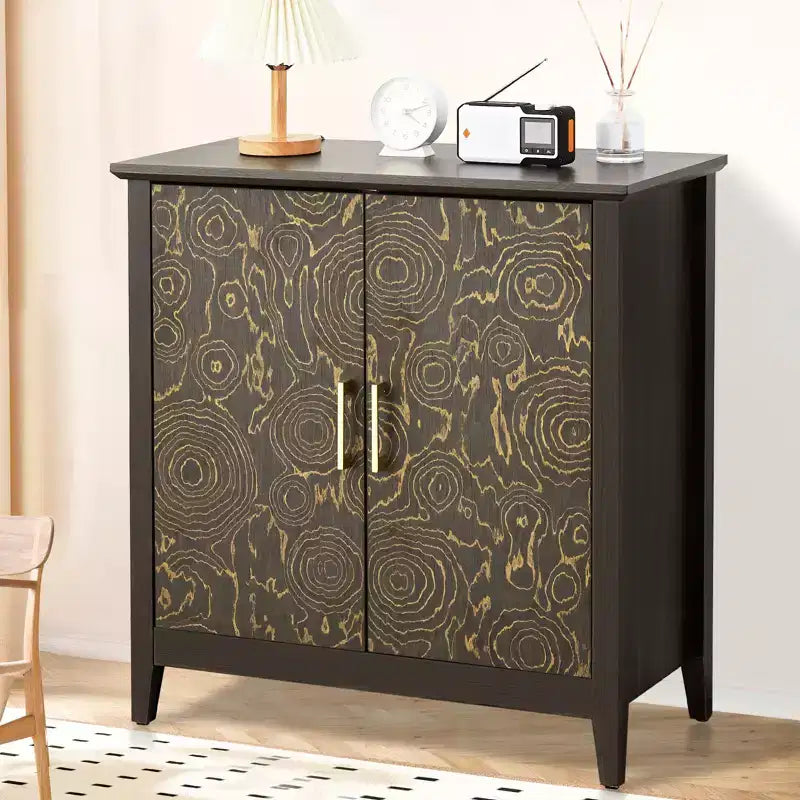 2 Doors Accent Cabinet Decorative Storage Cabinet for Living Room with Adjustable Shelf, Bedroom