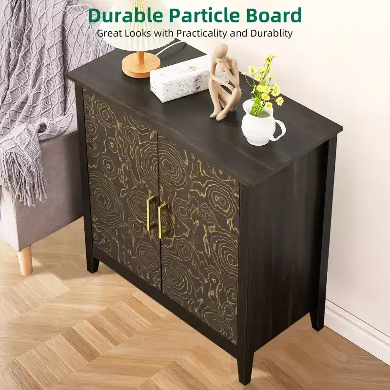 2 Doors Accent Cabinet Decorative Storage Cabinet for Living Room with Adjustable Shelf, Bedroom