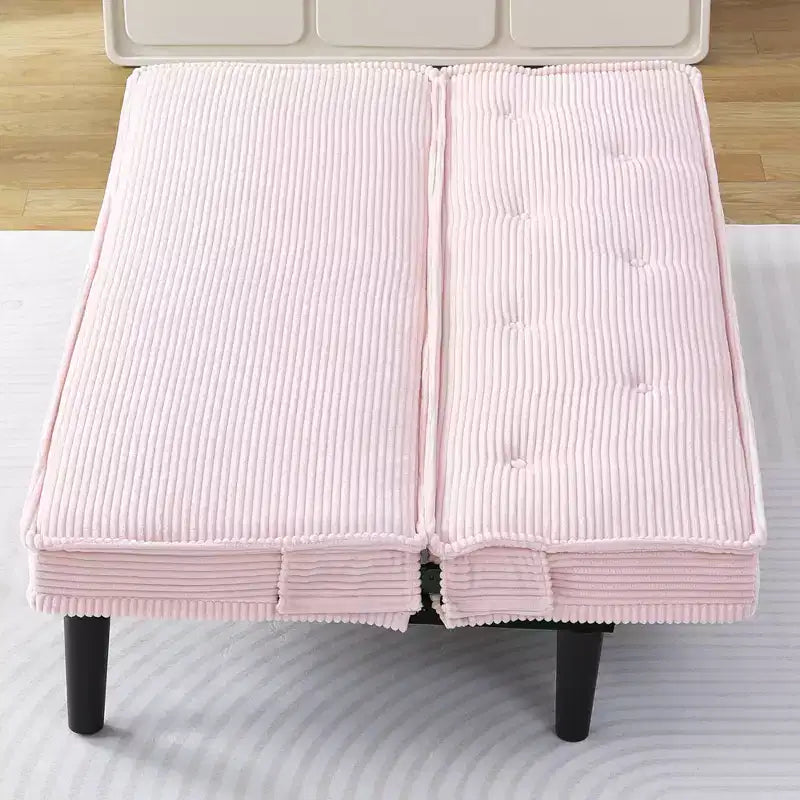 Modern Corduroy Loveseat Sofa Bed Flexibly for Living Room Bedroom Pink