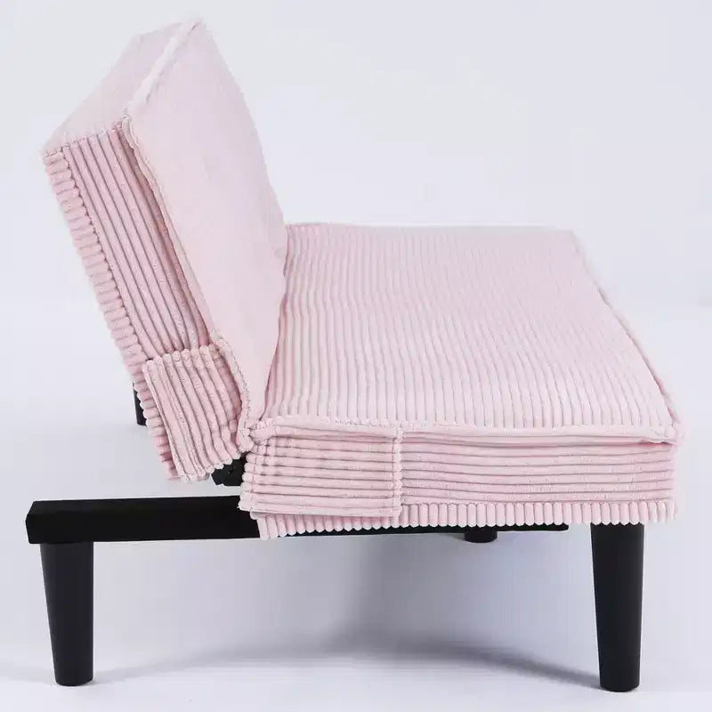 Modern Corduroy Loveseat Sofa Bed Flexibly for Living Room Bedroom Pink