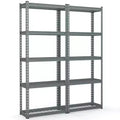 Costway 2 PCS 5-Tier Metal Shelving Unit Heavy Duty Wire Storage Rack with Anti-slip Foot Pads