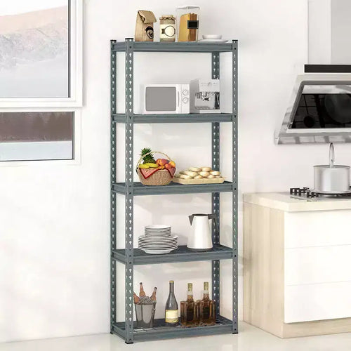 2 PCS 5-Tier Metal Shelving Unit Heavy Duty Wire Storage Rack with Anti-slip Foot Pads