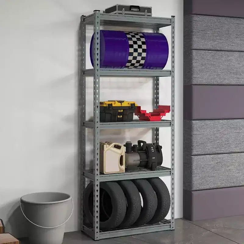 2 PCS 5-Tier Metal Shelving Unit Heavy Duty Wire Storage Rack with Anti-slip Foot Pads