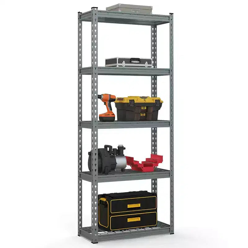2 PCS 5-Tier Metal Shelving Unit Heavy Duty Wire Storage Rack with Anti-slip Foot Pads