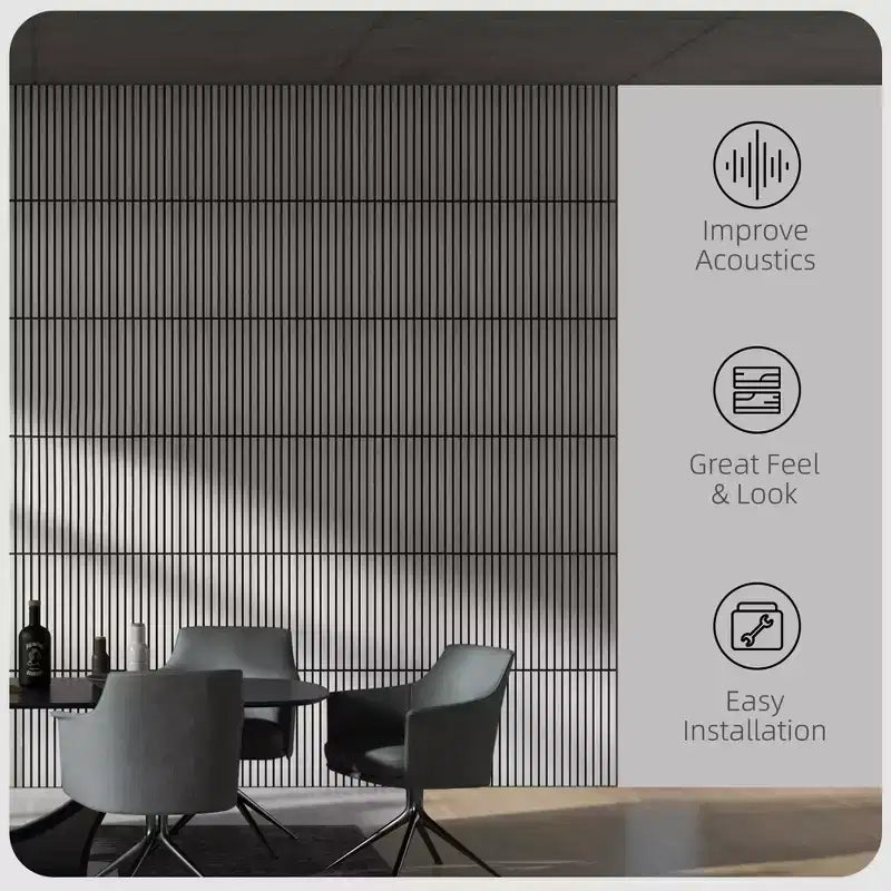 24x24 Wood Panels for Wall, 4 Pack Acoustic Panels, Sound Absorbing Slat Wall For Interior Wall Decor, Home