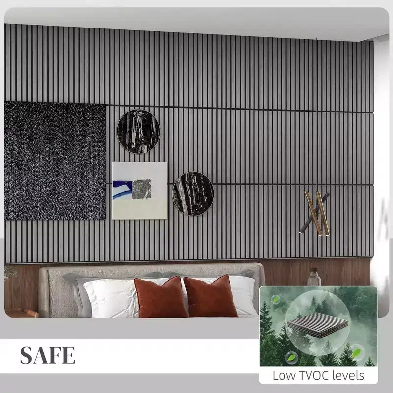 24x24 Wood Panels for Wall, 4 Pack Acoustic Panels, Sound Absorbing Slat Wall For Interior Wall Decor, Home