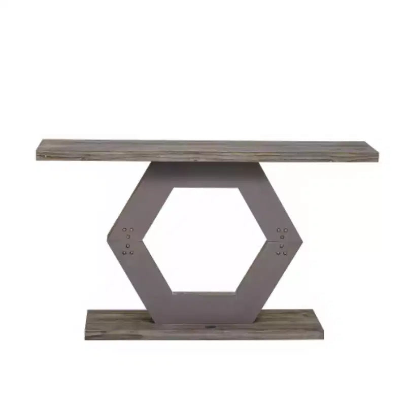 Modern Entryway Console Tables with Hollow Hexagon Base, Unique Console Tables for Entryway, Hallway or Living Room Accent Display - Panipeachy