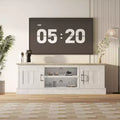 Farmhouse TV Stand for 65 in TVs Entertainment Center with Storage Cabinets Modern Media Console Table Rustic Wood Design for Living Room