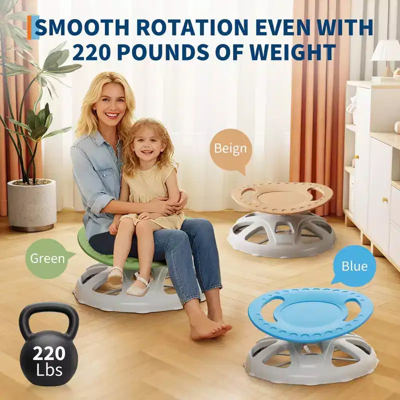 Kids Sensory Swivel Chair, Spinning Chair for Autistic Kids with Safety Handle & Non-Slip Design, Training Body Coordination