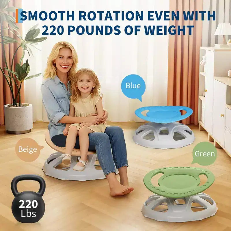 Kids Sensory Swivel Chair, Spinning Chair for Autistic Kids with Safety Handle & Non-Slip Design, Training Body Coordination