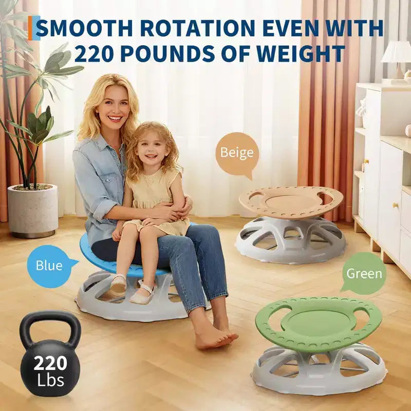 Kids Sensory Swivel Chair, Spinning Chair for Autistic Kids with Safety Handle & Non-Slip Design, Training Body Coordination