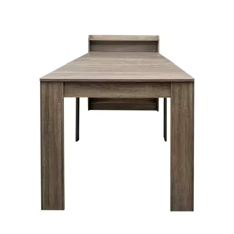 Modern Extendable Dining Table with Storage, Versatile Space Saving Rectangular Table for Kitchen Dining Room Living Room Small Space, Natural
