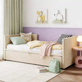 Luxystar Twin Size Upholstered daybed with Pop Up Trundle for Living Room and Guest Room