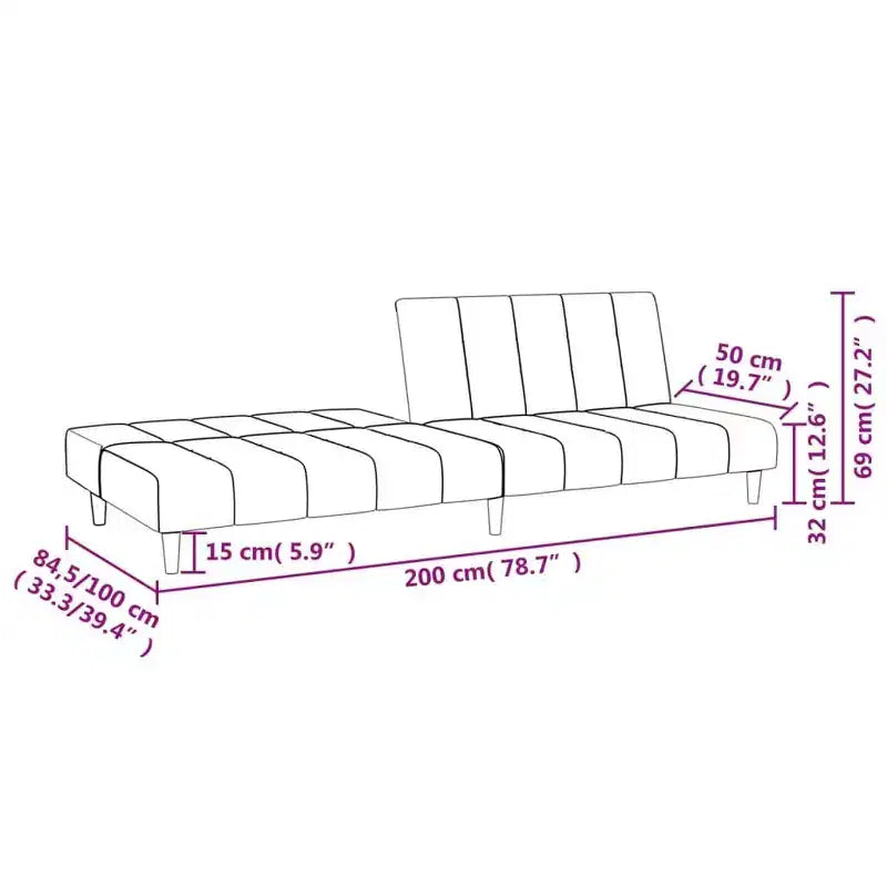 2-Seater Sofa Bed Accent Upholstered Loveseat Sleeper Couch Fabric