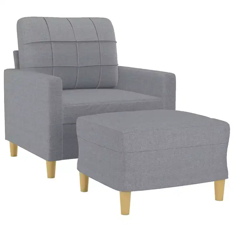 Sofa Chair Accent Upholstered Single Sofa Chair with Footstool Fabric
