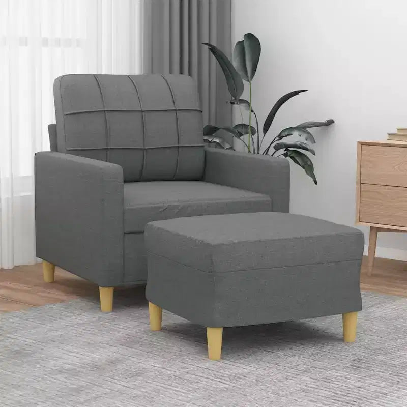 Sofa Chair Accent Upholstered Single Sofa Chair with Footstool Fabric