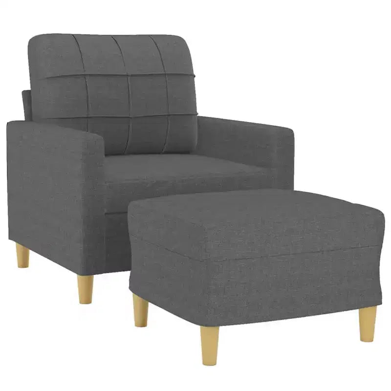 Sofa Chair Accent Upholstered Single Sofa Chair with Footstool Fabric
