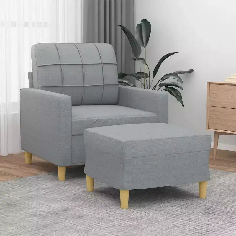 Sofa Chair Accent Upholstered Single Sofa Chair with Footstool Fabric