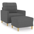 Sofa Chair Accent Upholstered Single Sofa Chair with Footstool Fabric