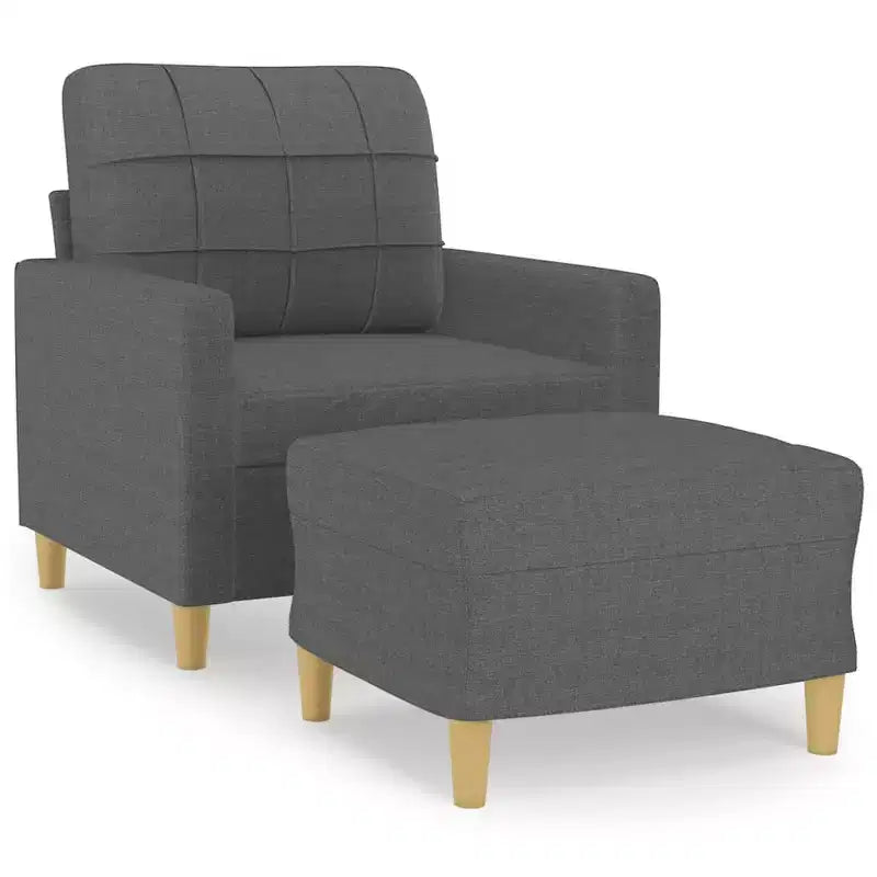 Sofa Chair Accent Upholstered Single Sofa Chair with Footstool Fabric