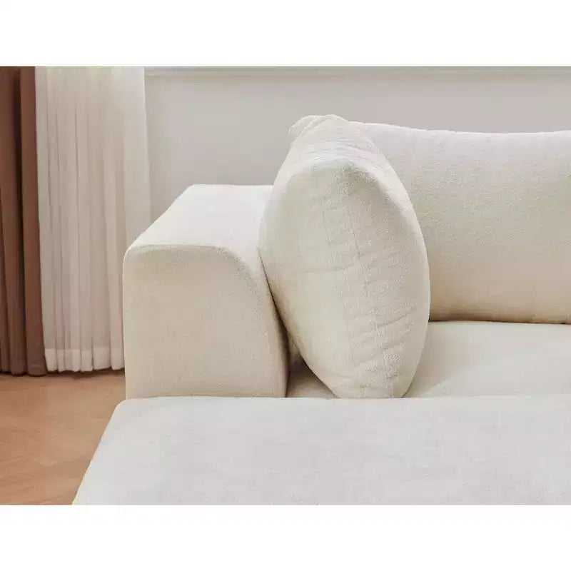 Sofa, 110 Convertible L-Shaped Modular Cloud Couch Chenille Deep Seat with Ottoman/Chaise Memory Foam Pillows for Living Room