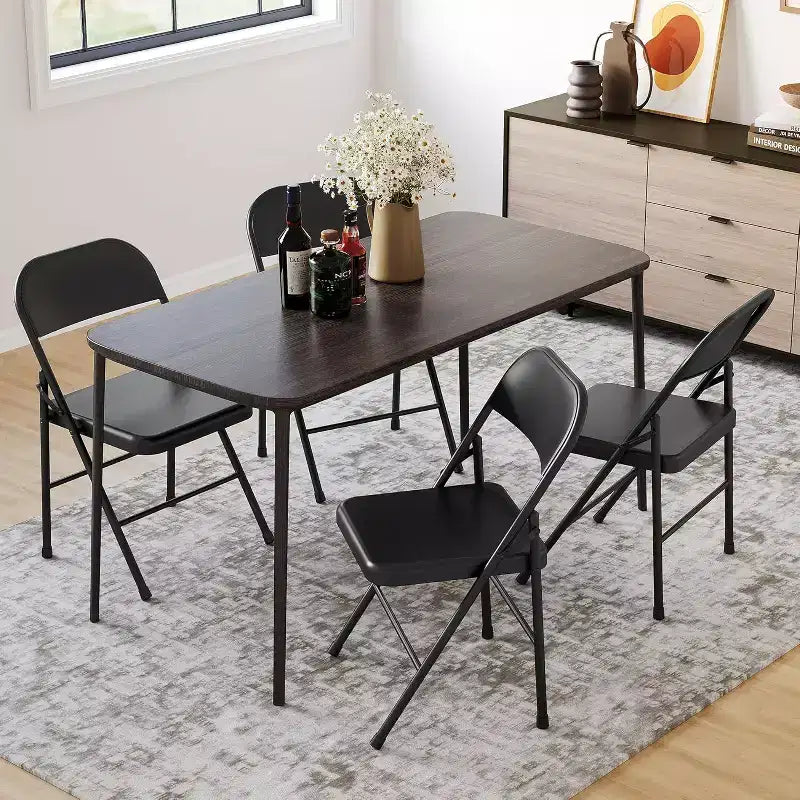 8-Pack Heavy Duty Steel Folding Chairs with Backrest, 350 lb Capacity Portable Metal Dining Chairs for Indoor & Outdoor Events