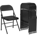 8-Pack Heavy Duty Steel Folding Chairs with Backrest, 350 lb Capacity  Portable Metal Dining Chairs for Indoor & Outdoor Events
