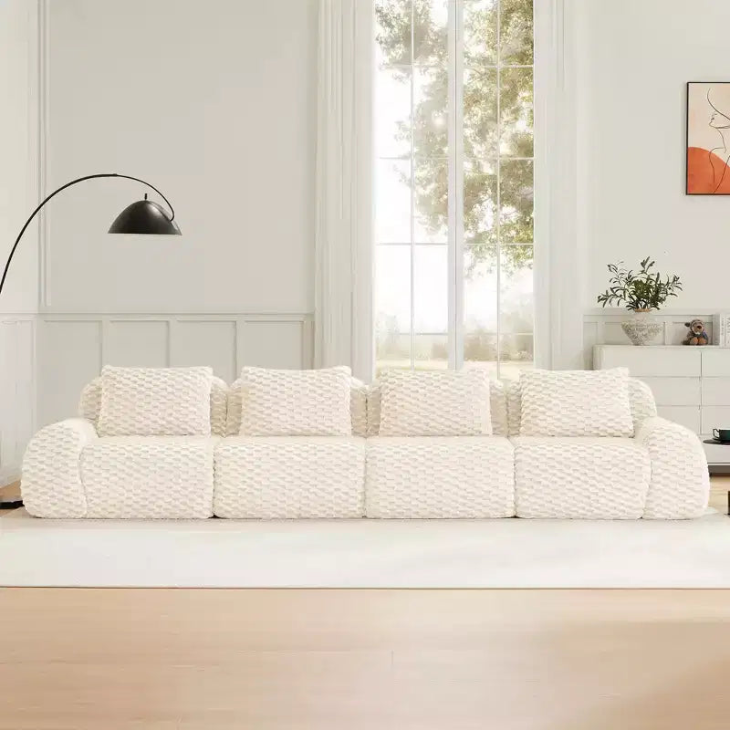 146 Modern Modular Sectional Sofa for Living Room,Flannelette Fabric,Oversized 4-Seater Couch,boneless sofa