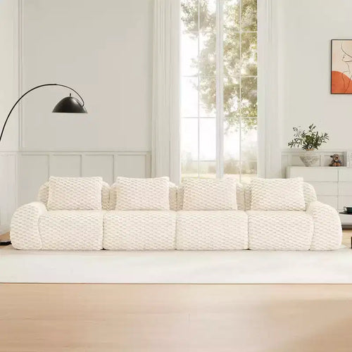146 Modern Modular Sectional Sofa for Living Room,Flannelette Fabric,Oversized 4-Seater Couch,boneless sofa
