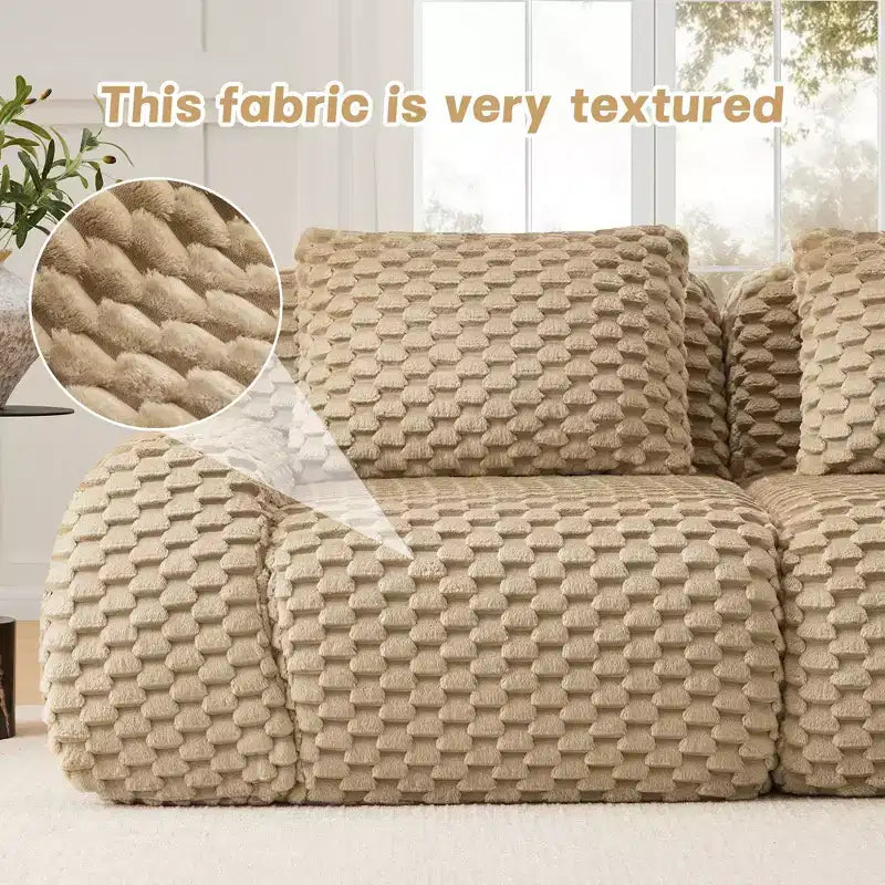 146 Modern Modular Sectional Sofa for Living Room,Flannelette Fabric,Oversized 4-Seater Couch,boneless sofa