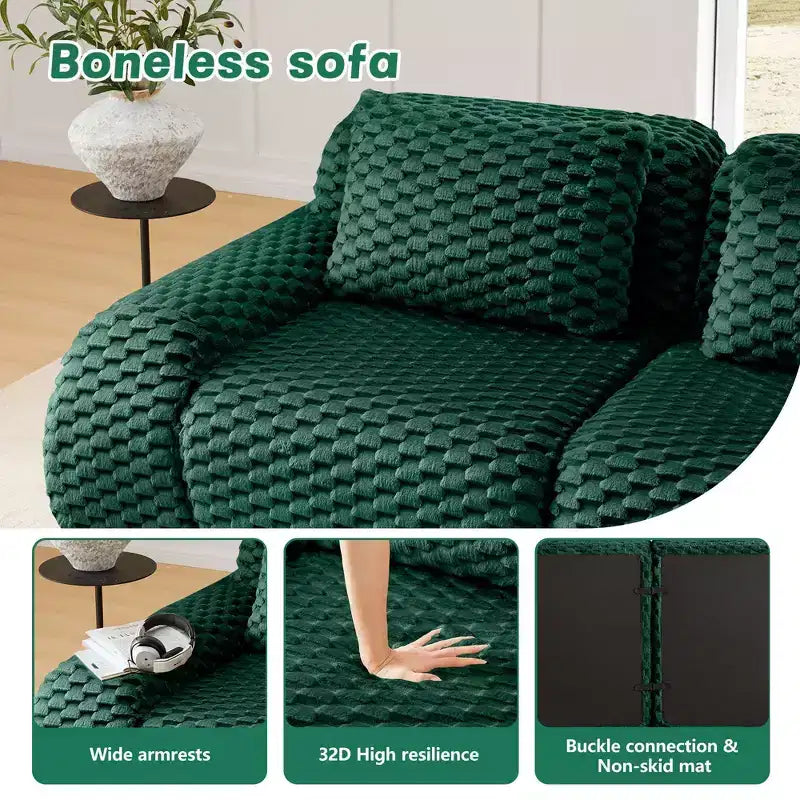 146 Modern Modular Sectional Sofa for Living Room,Flannelette Fabric,Oversized 4-Seater Couch,boneless sofa