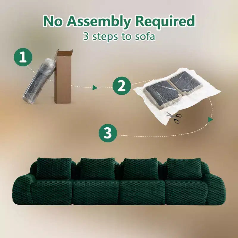 146 Modern Modular Sectional Sofa for Living Room,Flannelette Fabric,Oversized 4-Seater Couch,boneless sofa