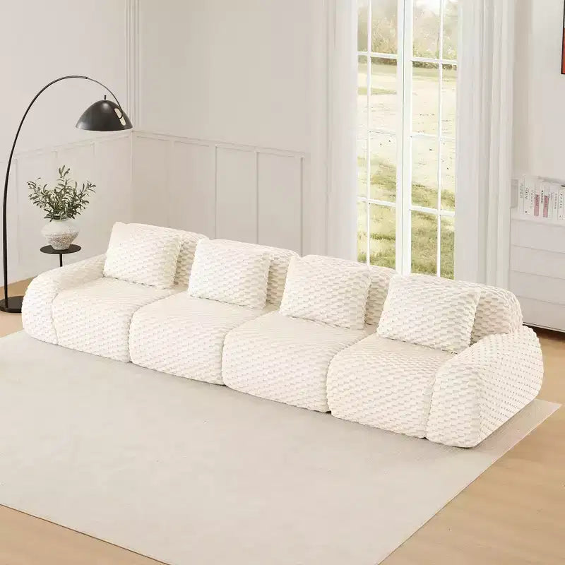 146 Modern Modular Sectional Sofa for Living Room,Flannelette Fabric,Oversized 4-Seater Couch,boneless sofa