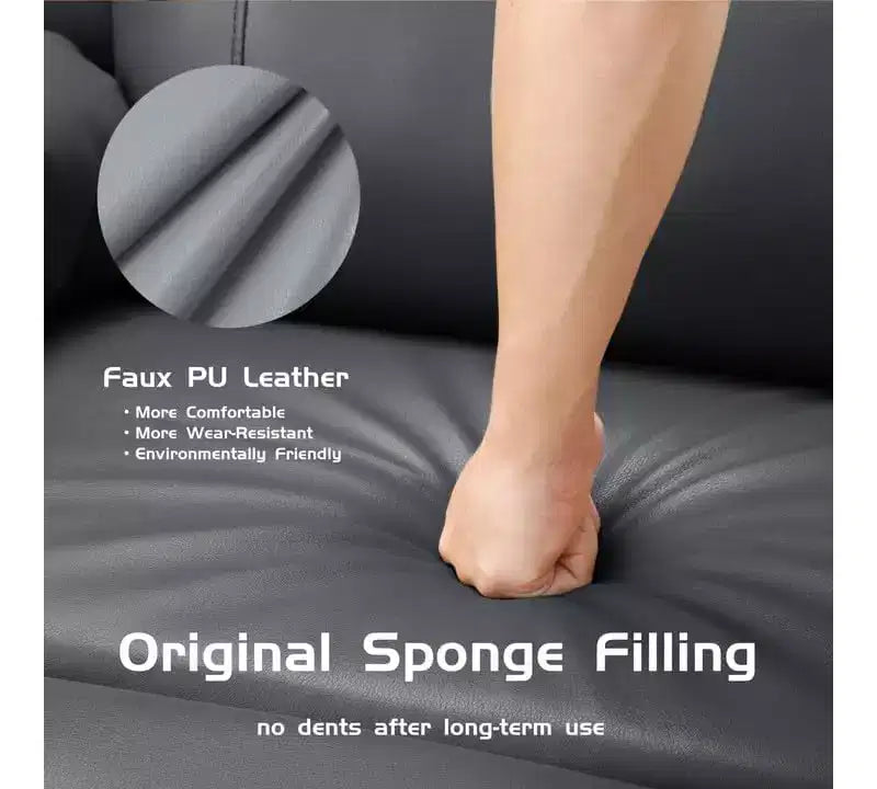 Recliner Chair with Massage & Heat, PU Leather Home Theater Recliner, Lumbar & Arm Support for Living Room