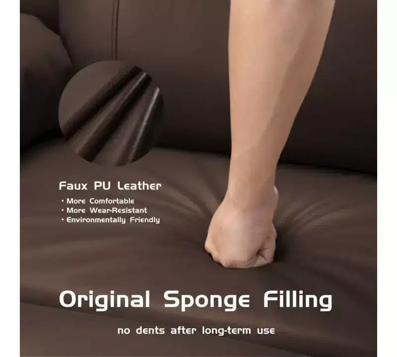 Recliner Chair with Massage & Heat, PU Leather Home Theater Recliner, Lumbar & Arm Support for Living Room