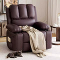 Acekool Recliner Chair with Massage & Heat, PU Leather Home Theater Recliner, Lumbar & Arm Support for Living Room