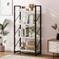 4 Tier Corner Bookcase Wooden Bookshelf Storage Rack Display Home Living Room