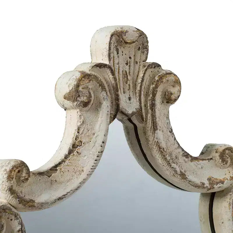 Farmhouse Ornate Wall Mirror, Artistic Home Accent Decor, Vertical/Horizontal Hanging for Living Room, Bedroom, Entryway Decoration