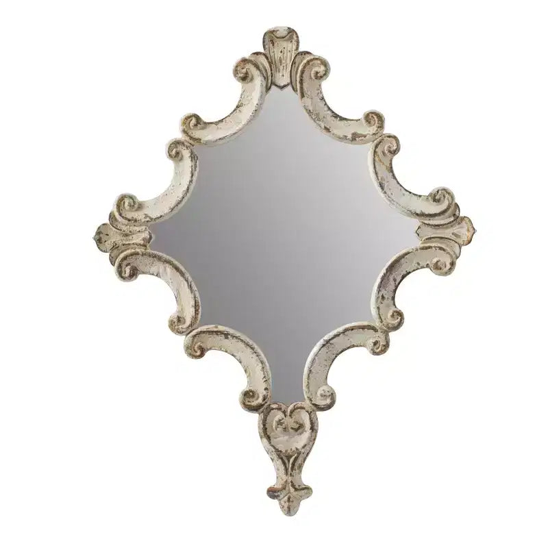 Farmhouse Ornate Wall Mirror, Artistic Home Accent Decor, Vertical/Horizontal Hanging for Living Room, Bedroom, Entryway Decoration