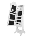 Karl Home Heart MDF Kids Jewelry Cabinet in White Jewelry Armoire with 1 Door and 1 Shelf