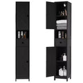 Tall Bathroom Cabinet with 2 Adjustable Shelves, Freestanding Storage Organizer with Anti-Tip Safety for Bathroom, Kitchen or Hallway
