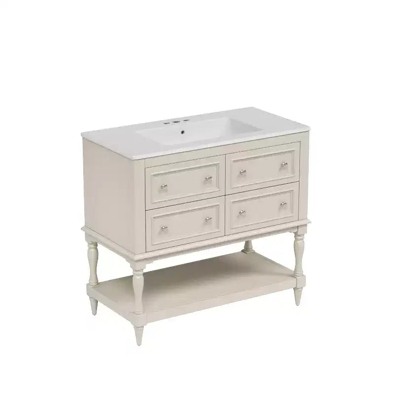 36 Bathroom Vanity Sink Combo, Bathroom Mirror Cabinet with Adjustable Shelf, Bathroom storage Cabinet with Drawers