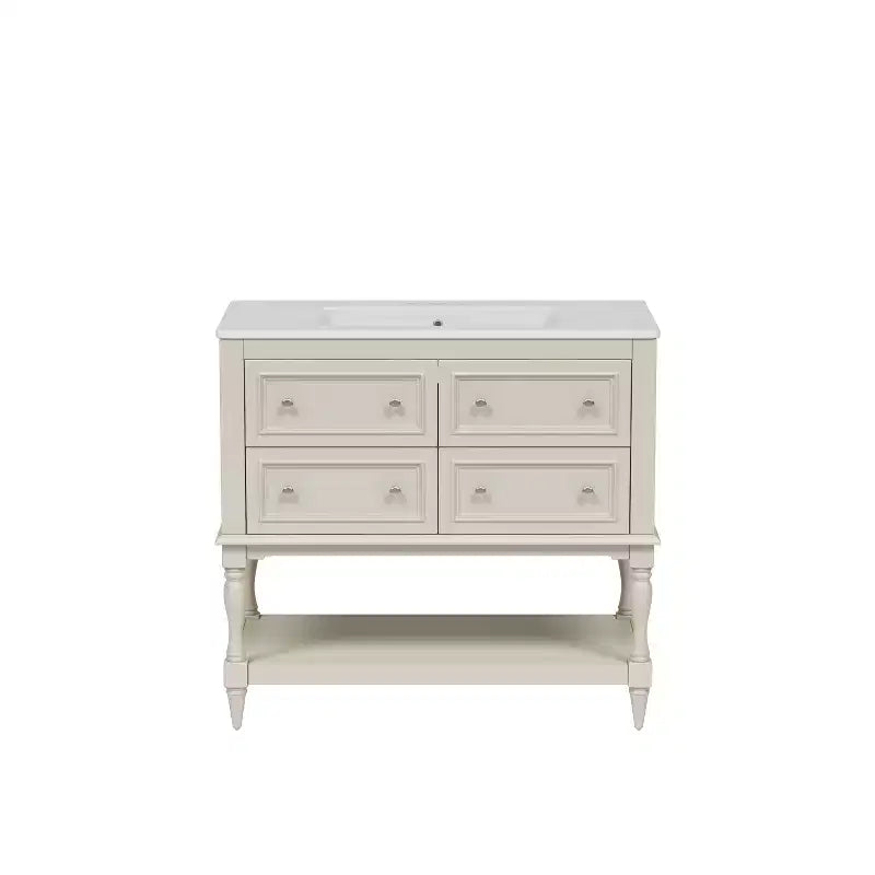 36 Bathroom Vanity Sink Combo, Bathroom Mirror Cabinet with Adjustable Shelf, Bathroom storage Cabinet with Drawers