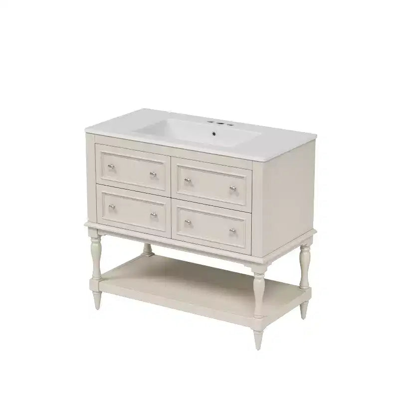 36 Bathroom Vanity Sink Combo, Bathroom Mirror Cabinet with Adjustable Shelf, Bathroom storage Cabinet with Drawers