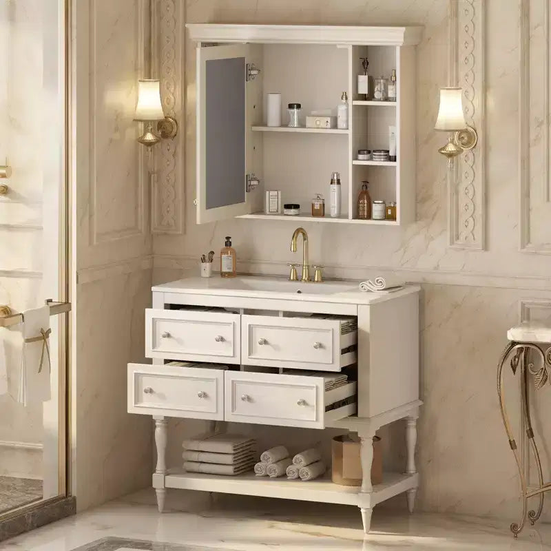 36 Bathroom Vanity Sink Combo, Bathroom Mirror Cabinet with Adjustable Shelf, Bathroom storage Cabinet with Drawers