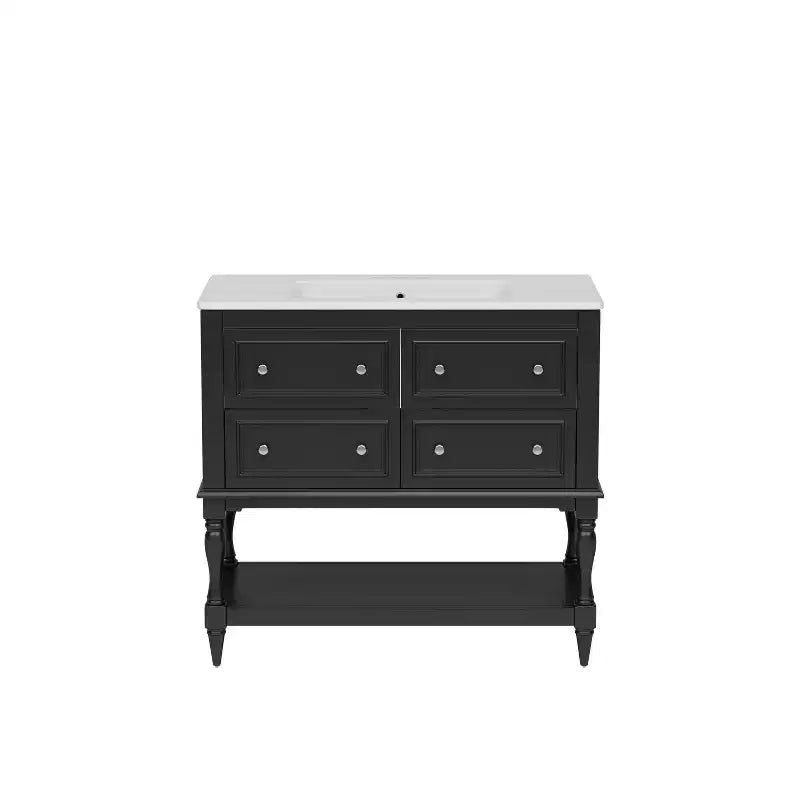 36 Bathroom Vanity Sink Combo, Bathroom Mirror Cabinet with Adjustable Shelf, Bathroom storage Cabinet with Drawers