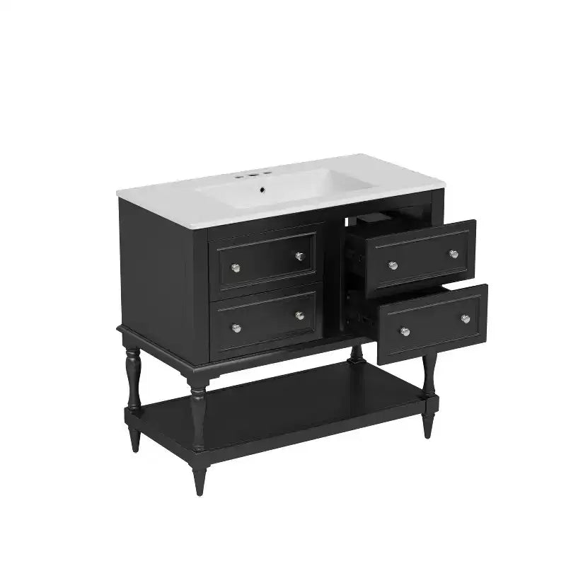 36 Bathroom Vanity Sink Combo, Bathroom Mirror Cabinet with Adjustable Shelf, Bathroom storage Cabinet with Drawers