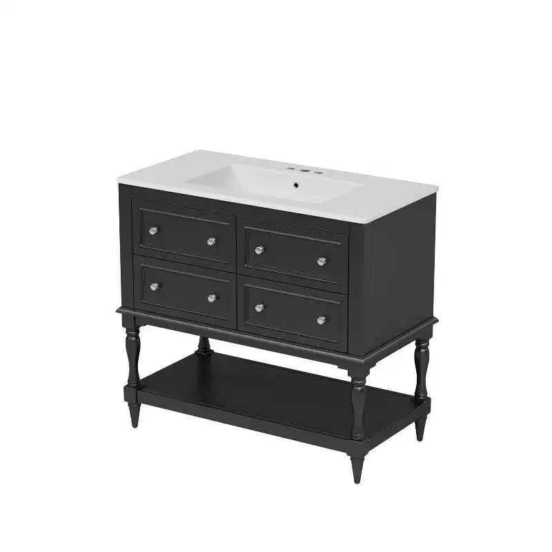36 Bathroom Vanity Sink Combo, Bathroom Mirror Cabinet with Adjustable Shelf, Bathroom storage Cabinet with Drawers