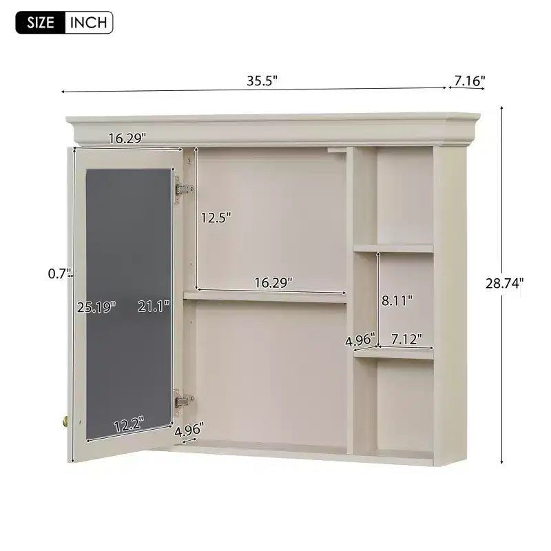 36 Bathroom Vanity Sink Combo, Bathroom Mirror Cabinet with Adjustable Shelf, Bathroom storage Cabinet with Drawers