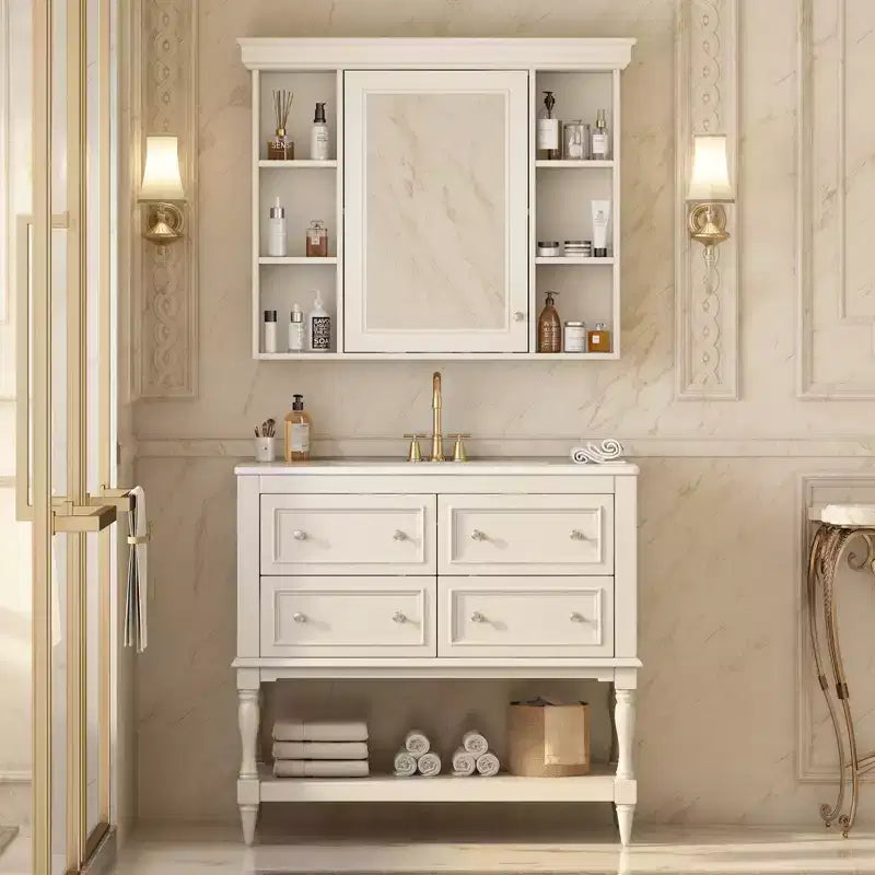36 Bathroom Vanity Sink Combo, Bathroom Mirror Cabinet with Adjustable Shelf, Bathroom storage Cabinet with Drawers